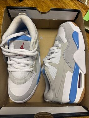 Jordan Kids Sneakers - White, Light Blue & Red Accents